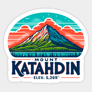 Mount Katahdin - Baxter State Park - Maine - Mt. Katahdin Mt - Appalachian Trail, Northern Terminus, 100 mile wilderness, Appalachian trail conservancy, shirt, sticker, hat, mug, pin, merch, store, shop, gift, present, souvenir Sticker